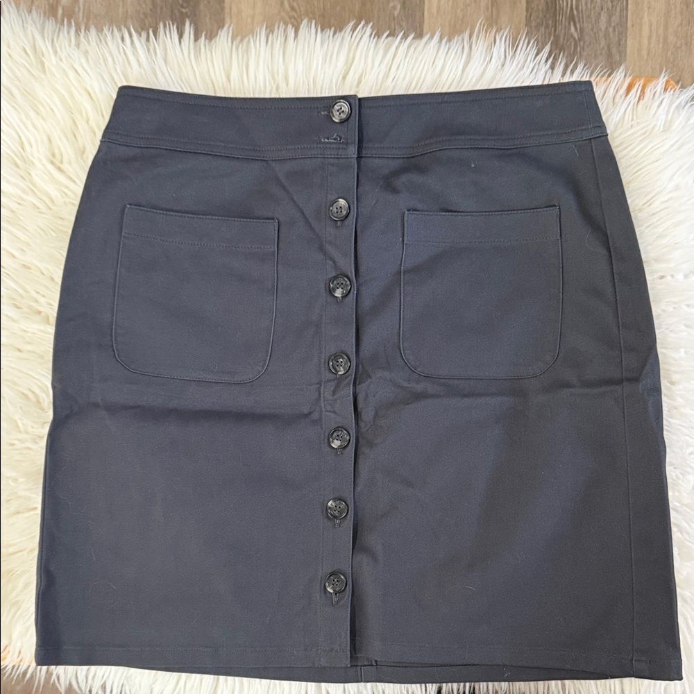 LOFT Charcoal Button-Front Pencil Skirt Size 6 NWT